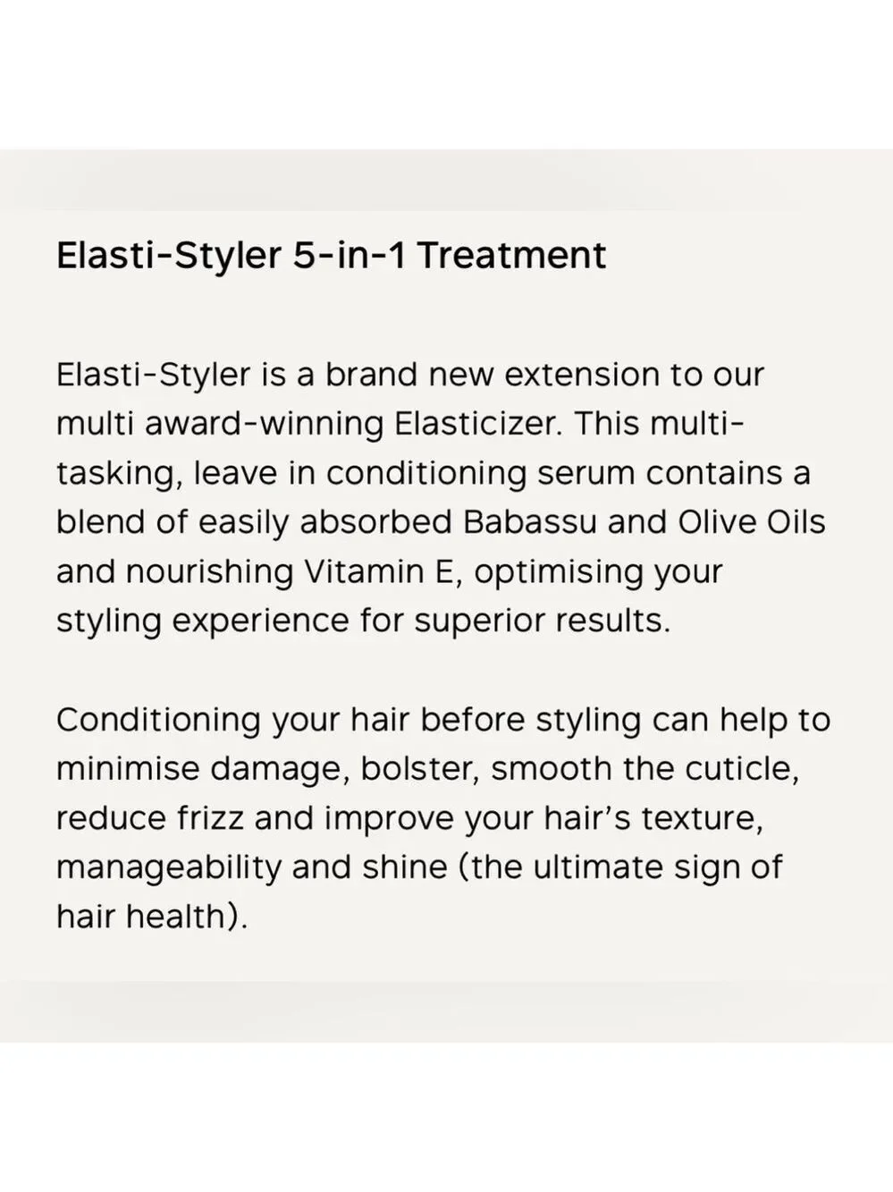 Philip Kingsley Elasti-Styler 5-in-1 Treatment | NEW | 150mL 5oz | Elasti Styler